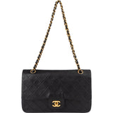 Chanel Quilted Lambskin 24K Gold Medium Double Flap Crossbody Bag