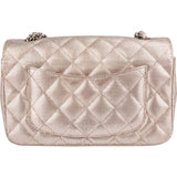 Chanel Metallic Quilted Perforated Leather Small Single Flap Crossbody Bag