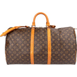 Louis Vuitton Monogram Canvas Keepall 55 Bandoulière Travel Bag