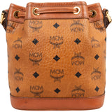 MCM Monogram Visetos Heritage Drawstring Bucket Crossbody Bag