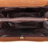 Gucci Brown Pebbled Leather Bamboo Top Handle Tote Handbag
