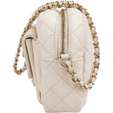 Chanel Quilted Caviar Leather Small Round Camera Crossbody Bag