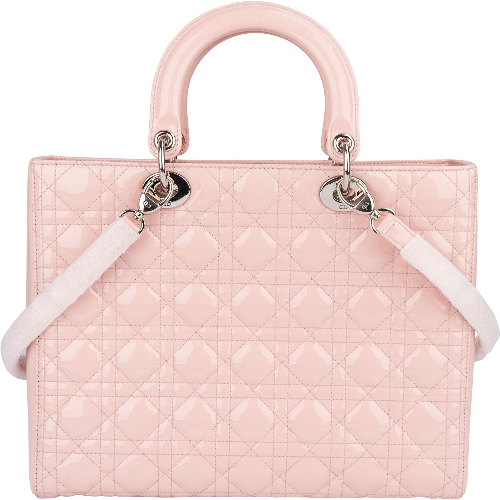 Christian Dior Quilted Patent Leather Lady Dior Handbag xx neuwertig - vintageandkickz