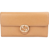 Gucci Pebbled Leather Interlocking GG Wallet