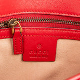 Gucci Red Quilted Leather Marmont GG Small Flap Crossbody Bag