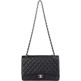 Chanel Quilted Caviar Leather Maxi Single Flap Crossbody Bag