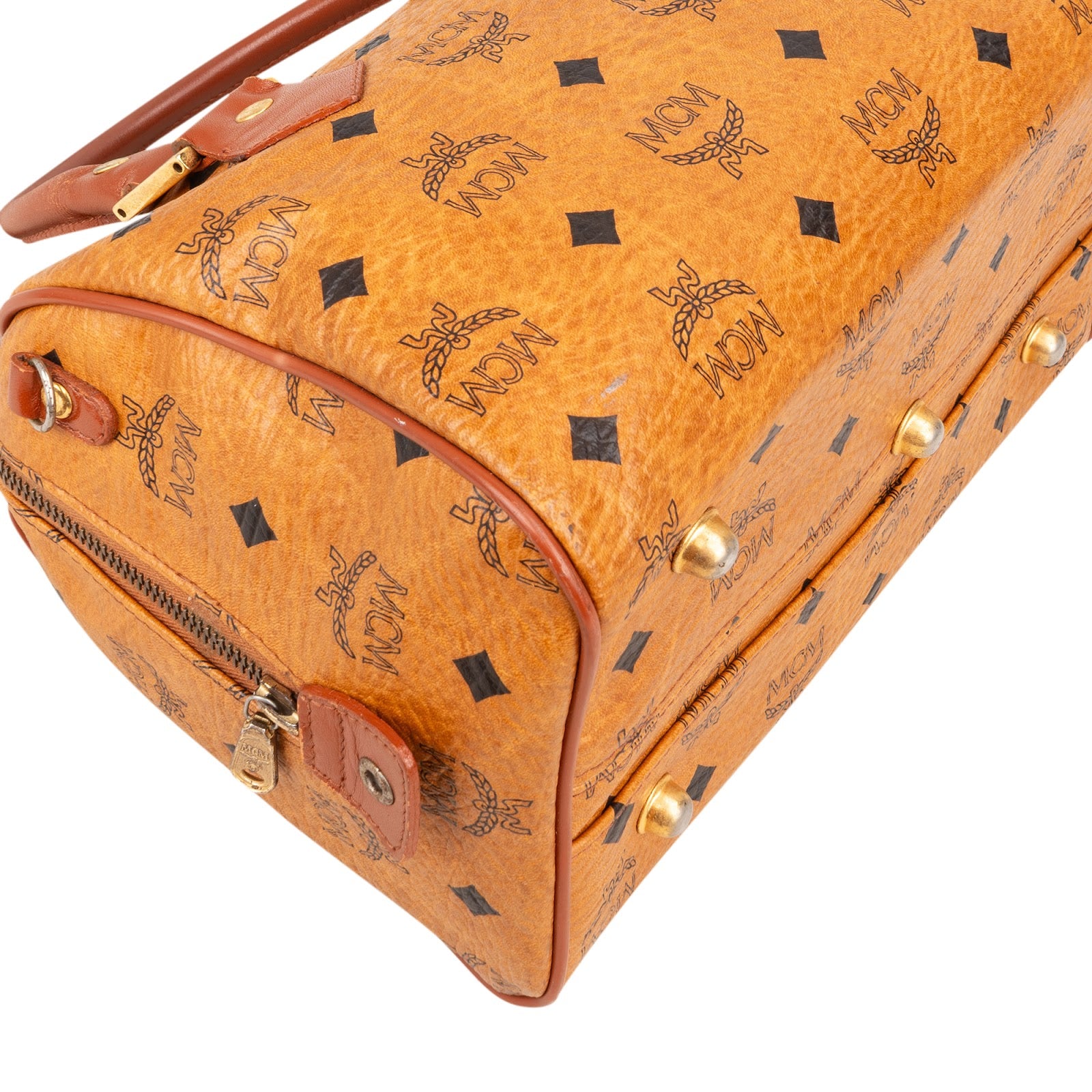 [🔄️B07 / F45] MCM Monogram Visetos Boston Bag Handbag - vintageandkickz