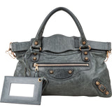Balenciaga Dark Green Leather Classic City Handbag