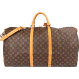 Louis Vuitton Monogram Canvas Keepall 60 Bandoulière Travel Bag