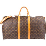 Louis Vuitton Monogram Canvas Keepall 55 Bandoulière Travel Bag