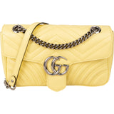 Gucci Bright Yellow Matelassé Leather Marmont Crossbody Bag