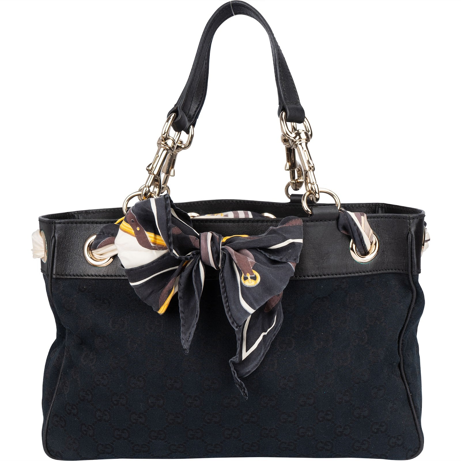 Gucci Monogram GG Canvas Positano Tote Handbag - vintageandkickz