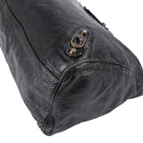 Balenciaga Black Arena Leather City Tote Handbag
