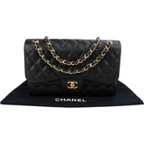 Chanel Quilted Caviar Leather Jumbo Double Flap Crossbody Bag