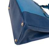 Prada Two Tone Saffiano Leather Galleria Handbag