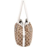 Gucci Monogram GG Canvas Web Stripe Tote Shoulder Bag