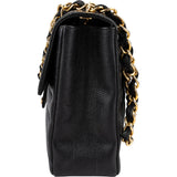 Chanel Horizontal Quilted Caviar Leather Jumbo 24K Gold Single Flap Crossbody Bag