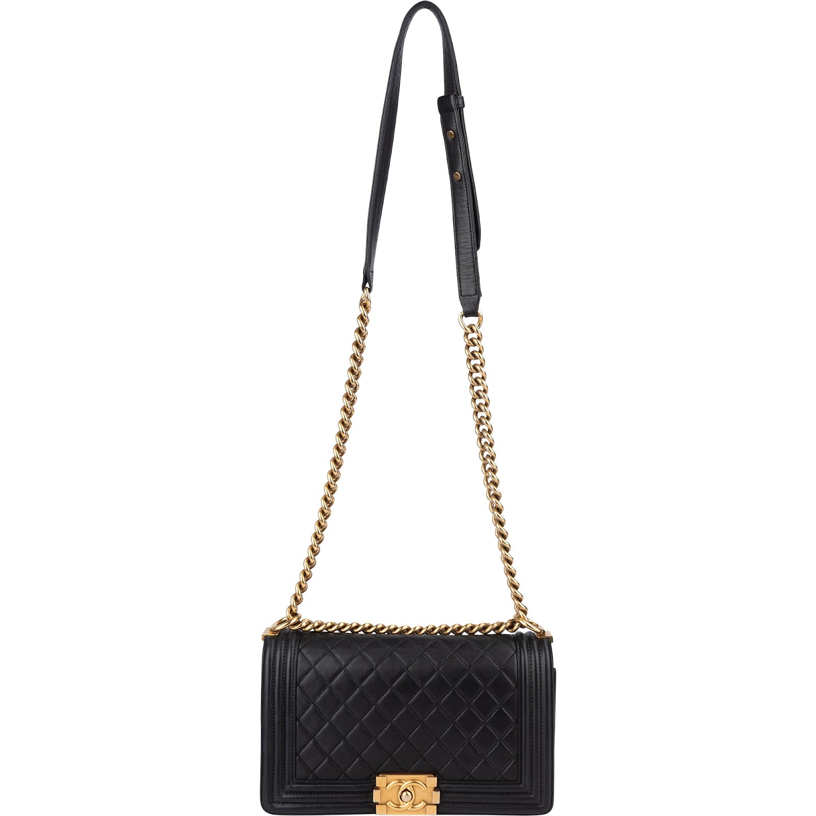 [🔄️B11 / F30] Chanel Quilted Lambskin Medium Boy Crossbody Bag - vintageandkickz