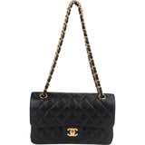 Chanel Quilted Caviar Leather Small Double Flap Shoulder Bag