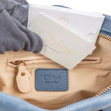 Chloé Blue Grained Leather Small Paraty Shoulder Handbag