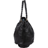 Miu Miu Vitello Leather Braided Handle Tote Shoulder Bag