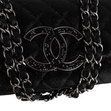 Chanel Quilted Glitter Metallic Suede Crystal-Embelished CC Small Single Flap Shoulder Bag