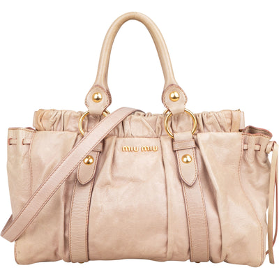 Miu Miu Vitello Lux Bauletto Handbag