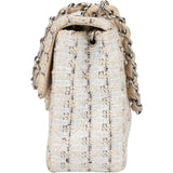 Chanel Quilted Tweed Single Flap Crossbody Bag