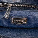 Miu Miu Bluelette Vitello Shine Leather Tote Handbag