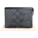 Louis Vuitton Limited Monogram Damier Graphite Pochette Voyage MM Clutch N60444