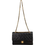 Chanel Quilted Lambskin Medium 24K Gold Double Flap Shoulder Bag