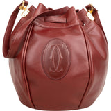 Cartier Bordeaux Leather Bucket Shoulder Bag