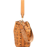 MCM Monogram Visetos Aren Drawstring Bucket Crossbody Shoulder Bag