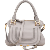 Chloé Grey Leather Marcie Small Double Carry Saddle Shoulder Bag