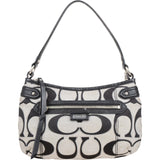 Coach Monogram Signature Black and Grey Shoulder Bag