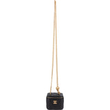 Chanel Quilted Caviar Mini Heart Chain Vanity Case Crossbody Bag