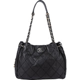 Chanel Quilted Calfskin Expandable Zip Around Drawstring Tote Shoulder Bag