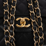 Chanel Quilted Caviar Leather Jumbo Single Flap Crossbody Bag - vintageandkickz