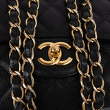 Chanel Quilted Caviar Leather Jumbo Single Flap Crossbody Bag - vintageandkickz