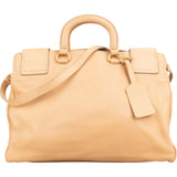 Prada Beige Deerskin Leather Cervo Vitello Daino Top Handle Hobo Handbag