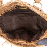 Miu Miu Vitello Lux Leather Gathered Drawstring Satchel Handbag