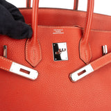 Hermès Pink Taurillon Clemence Birkin 35 Handbag Clay Red Bougainvillier