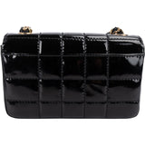 Chanel Patent Leather Chocolate Bar 24K Gold Single Flap Crossbody Bag