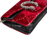 Gucci Monogram Velvet GG Crinkled Leather Crystal Dionysus Mini Crossbody Bag