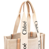 Chloé Canvas Woody Medium Tote Shoulder Bag