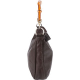 Gucci Brown Leather Bamboo Handle Hobo Handbag