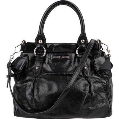 Miu Miu Vitello Lux Leather Handbag
