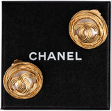 Chanel Vintage CC Pearl 1994 Clip-On Earrings