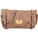 Miu Miu Leather Cervo Flap Turnlock Crossbody Shoulder Bag