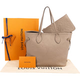 Louis Vuitton Taupe Monogram Empreinte Leather Neverfull MM Shoulder Bag